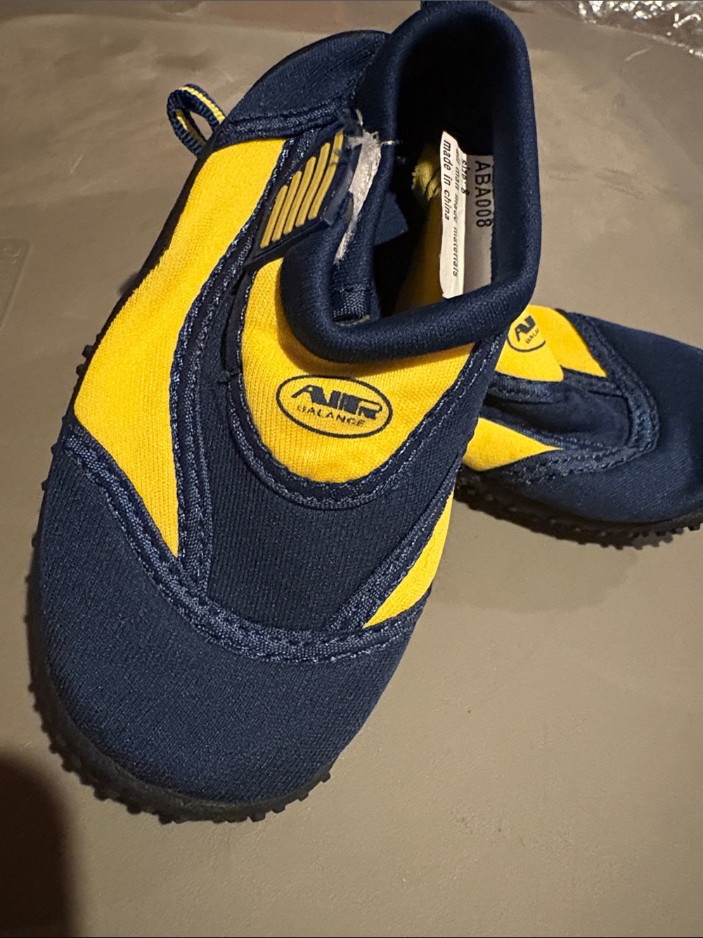 Air Balance Kids Water Shoes - Navy and Yellow Slip-On